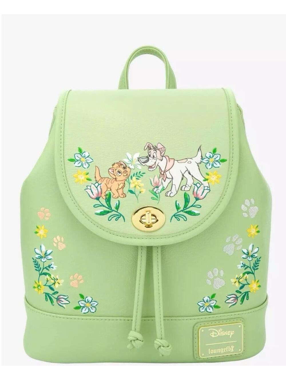 Loungefly Disney Oliver & Company Floral Drawstring Mini Backpack
